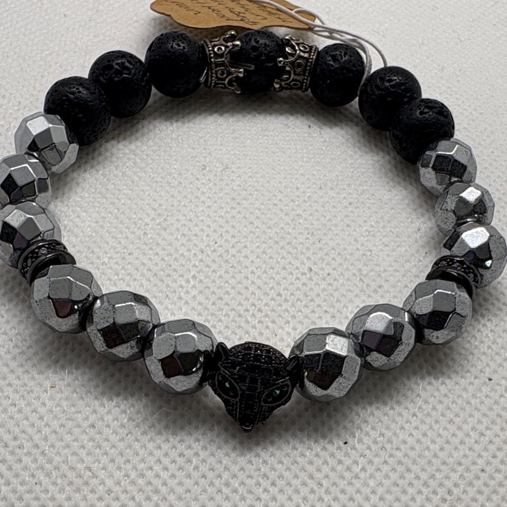 Mystic Panther Black and Silver Bracelet